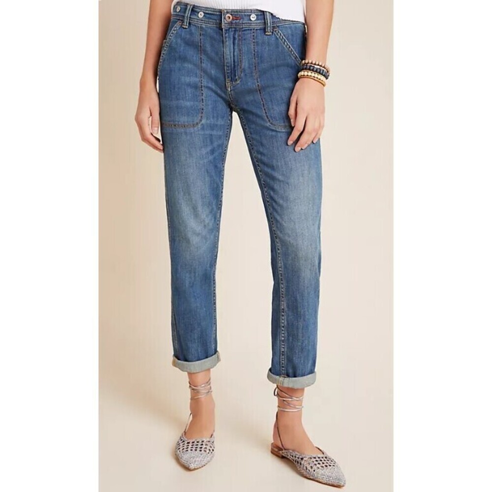 PILCRO / ANTHROPOLOGIE SLIM BOYFRIEND JEANS SIZE 29 EUC